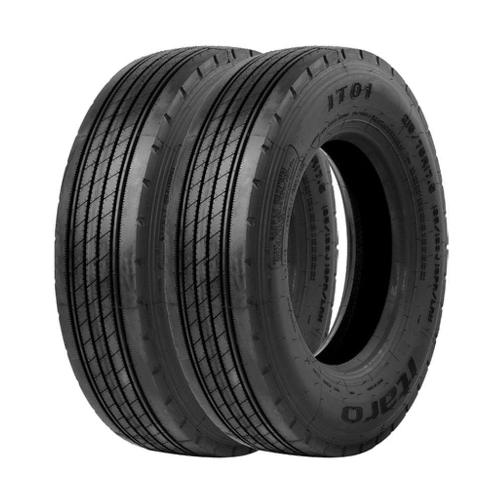 Jogo 2 Pneus Itaro Aro 17.5 IT01 215/75R17.5 135/133J 16 Lonas - Direcional / Liso