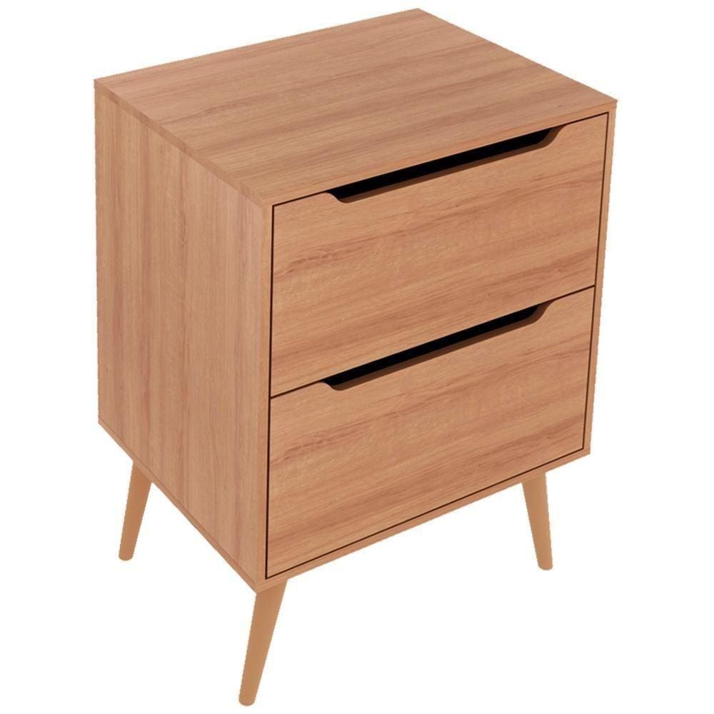 Gabinete Para Banheiro 60 Cm Com 2 Gavetas Bn3639 Amendoa Tecno Mobili Amendoa