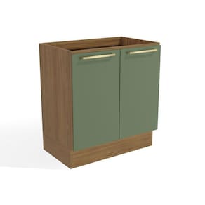 Balcão de Cozinha Botanic M623 c/ 2 Portas s/Tampo 80cm Nogueira/Verde Oliva - Kappesberg