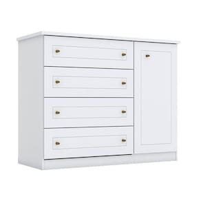 Berço Montessoriano e Cômoda Infantil Americano Branco com Colchão Ortobom - Henn