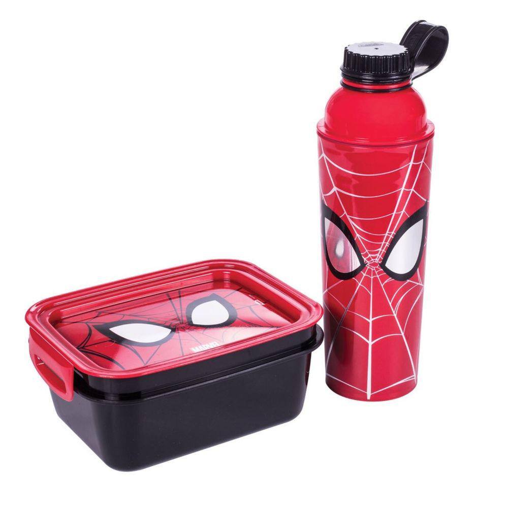 Kit Presente Garrafa E Marmita Homem Aranha Hermético
