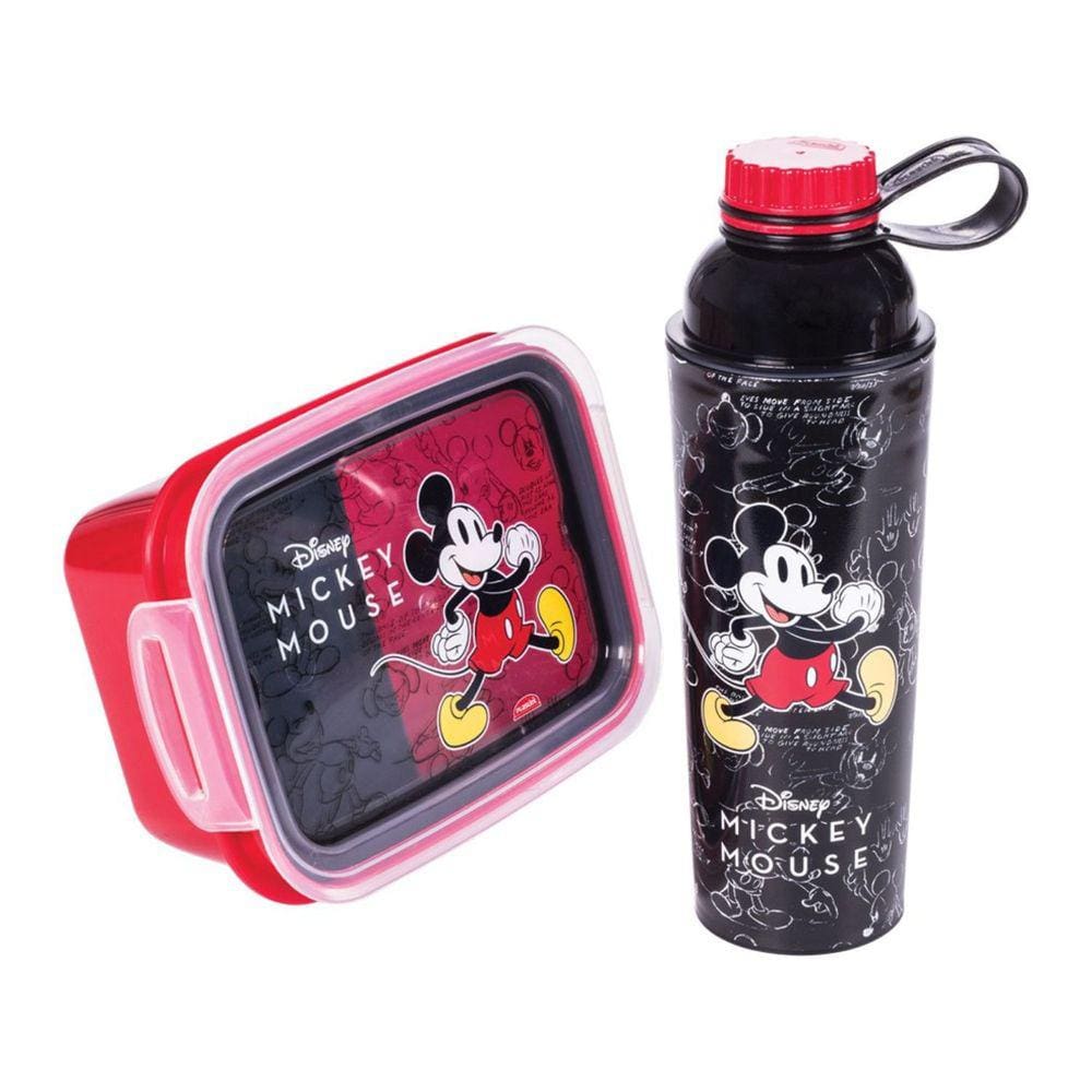 Kit Marmita Mickey Disney Pote Hermético E Garrafa Grande