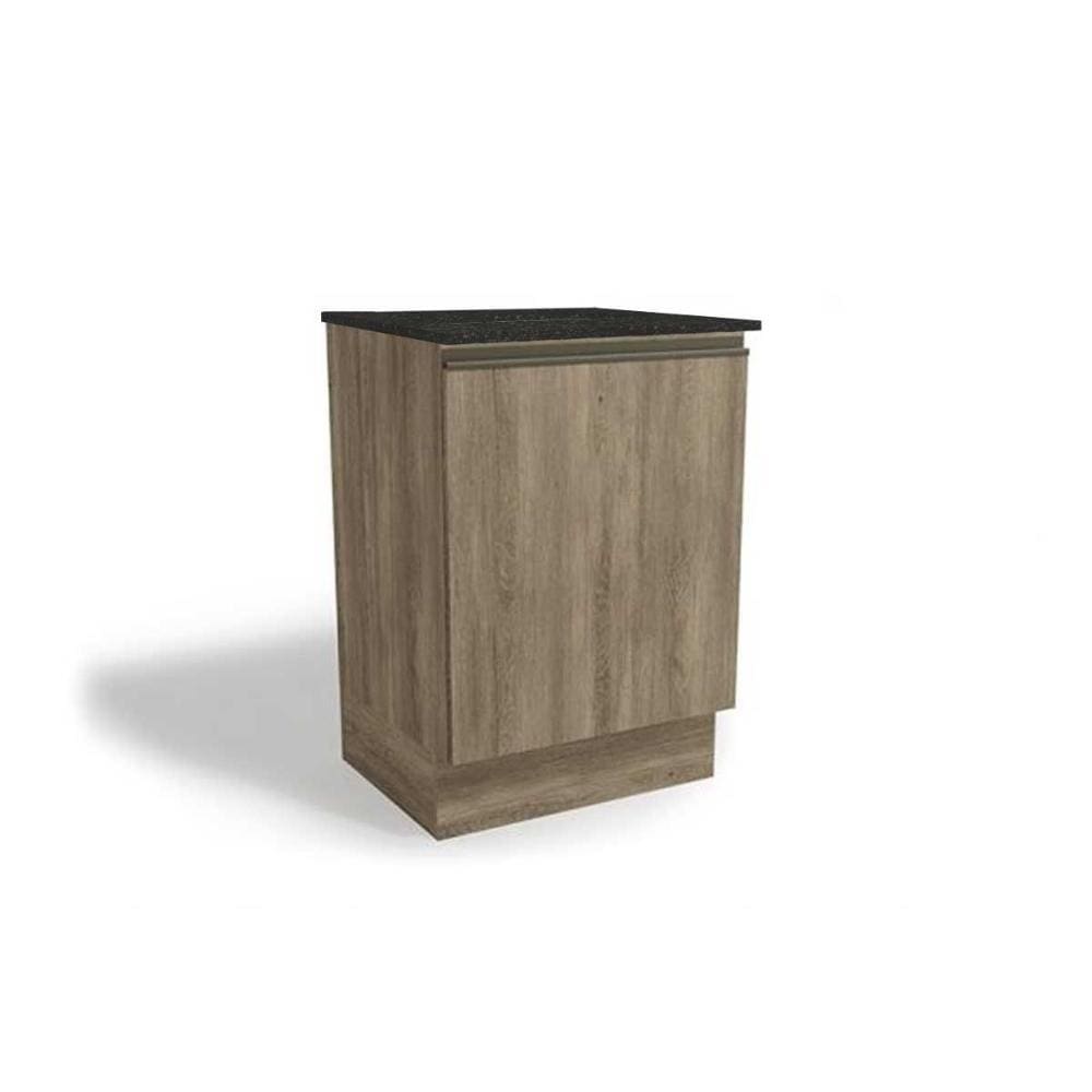 Balcão de Cozinha Maxxi G742 p/ Cooktop 60cm Nogal/Preto Brilho - Kappesberg
