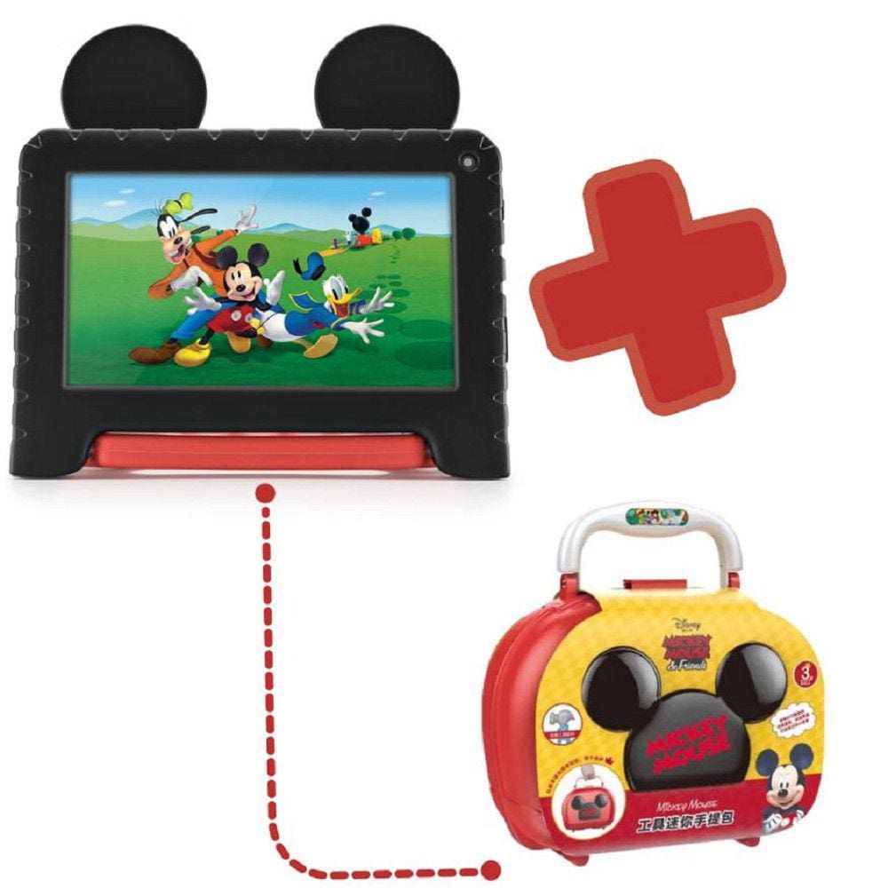 Tablet Mickey 7 pol. 4GB RAM 64GB Android 13 + Case + Maleta Mickey Construtor NB413K