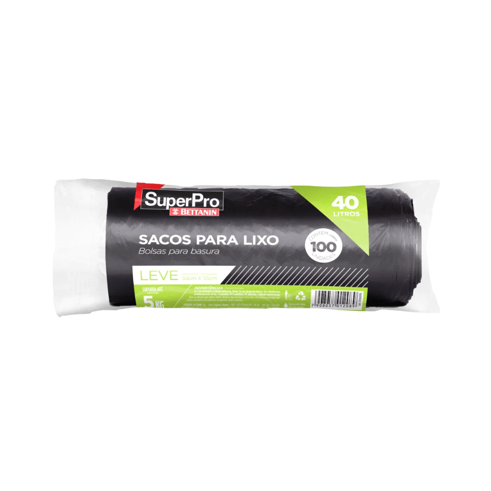 Saco P/ Lixo 40L Preto c/100 unidades Bettanin