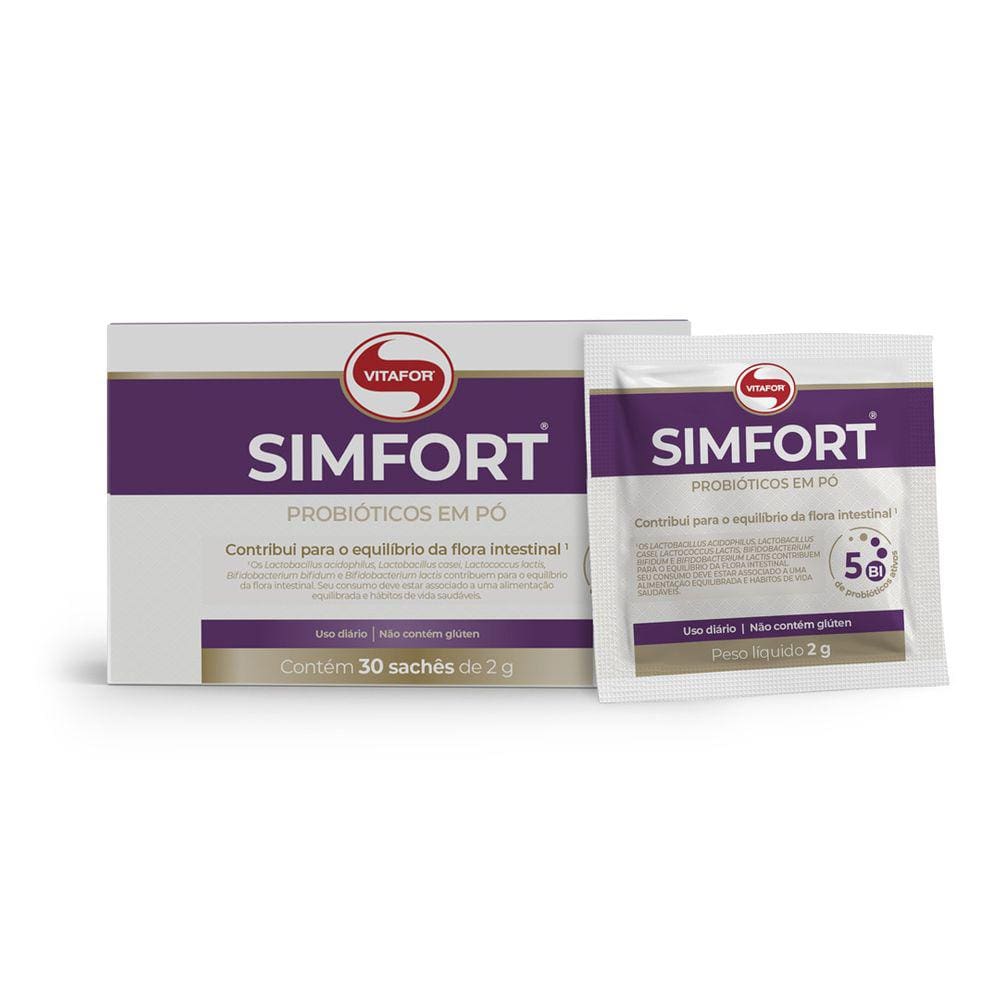 Probióticos em Pó Simfort (30 sachês de 2g) Vitafor