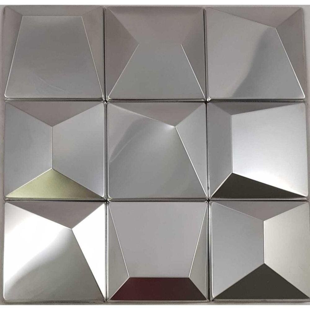Pastilha de Metal Glass Mosaic  ax 32 Prata