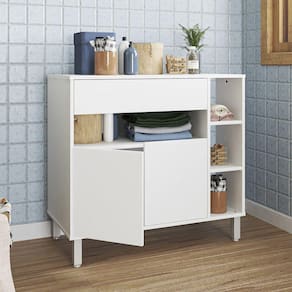 Armário Multiuso 2 Portas 1 Gaveta MDP 15mm Branco