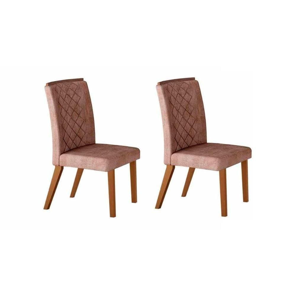 Kit 2 Cadeiras Sala Jantar Jade Madeira 2 Un Capuccino-animale Chocolate - Rufato