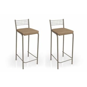 Banqueta Sala De Jantar Gênova 2b705nk Kit 2 Un Niquel-capuccino 31 - Kappesberg