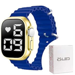 Relógio Feminino Digital Silicone Aço Inox Ultra Led + Caixa
