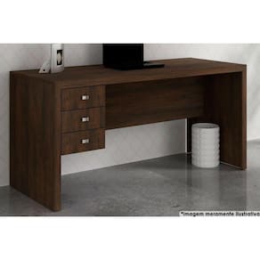Mesa Escrivaninha Juvenil Me4113 C/ 3 Gavetas Rústico - Tecno Mobili