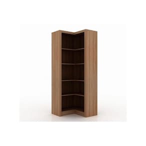 Estante Livreiro Casal Me4132 De Canto C/ 4 Prateleiras Amêndoa - Tecno Mobili