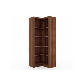 Estante Livreiro Casal Me4132 De Canto C/ 4 Prateleiras Nogal - Tecno Mobili