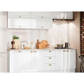 Cozinha Completa Americana 11pçs ( 5 Aéreos 3 Balcões 3 Tampos 1 P/ Cooktop ) Cz265 Branco - Henn