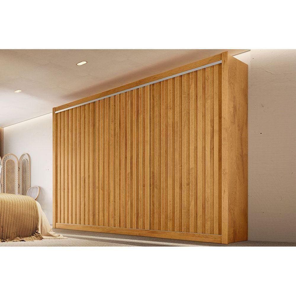 Guarda Roupa Casal York C-6 Gavetas E 3 Portas De Correr Ripada Peroba - Europa
