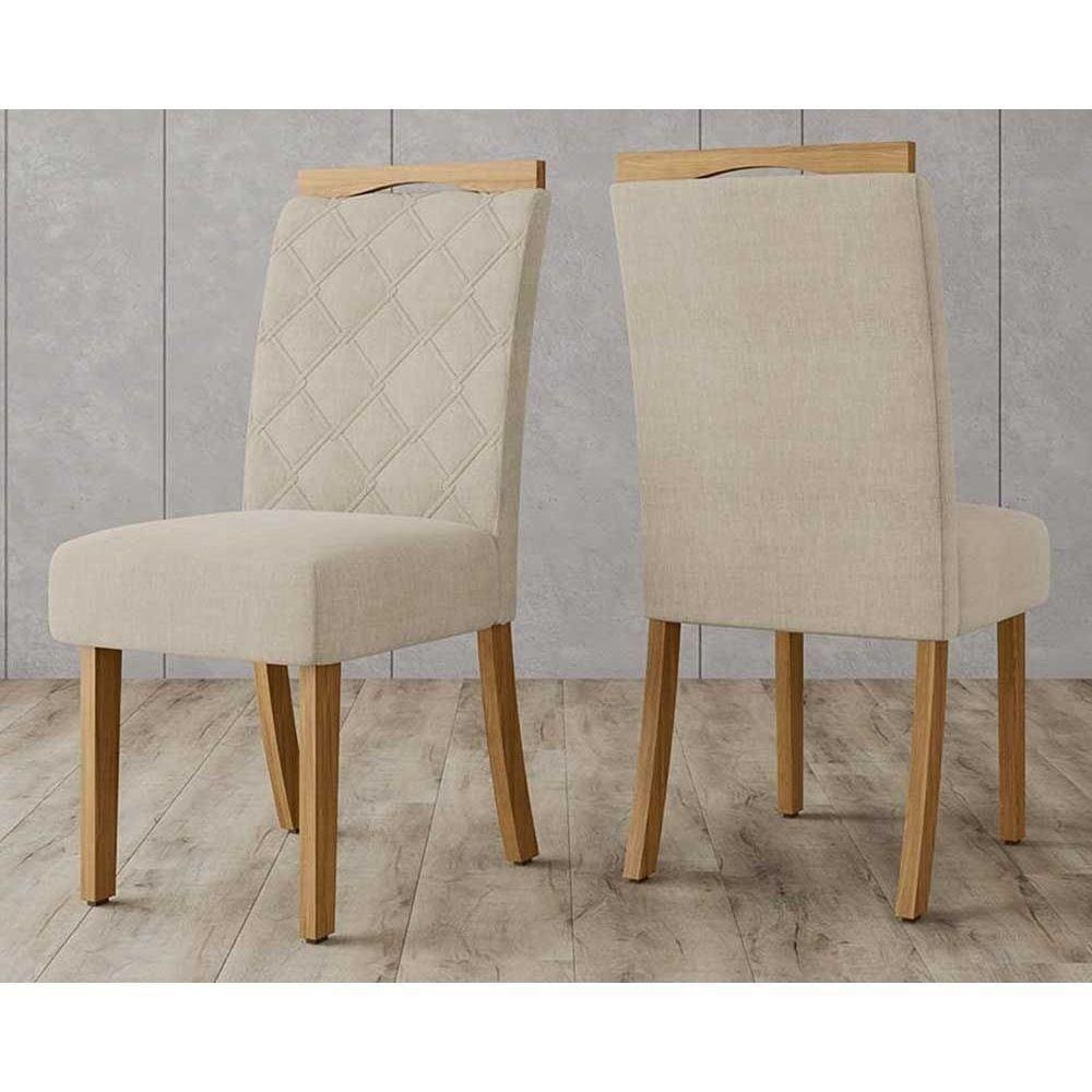 Cadeira Sala De Jantar Bella Kit 2 Un Nature-veludo Light Linho - Henn