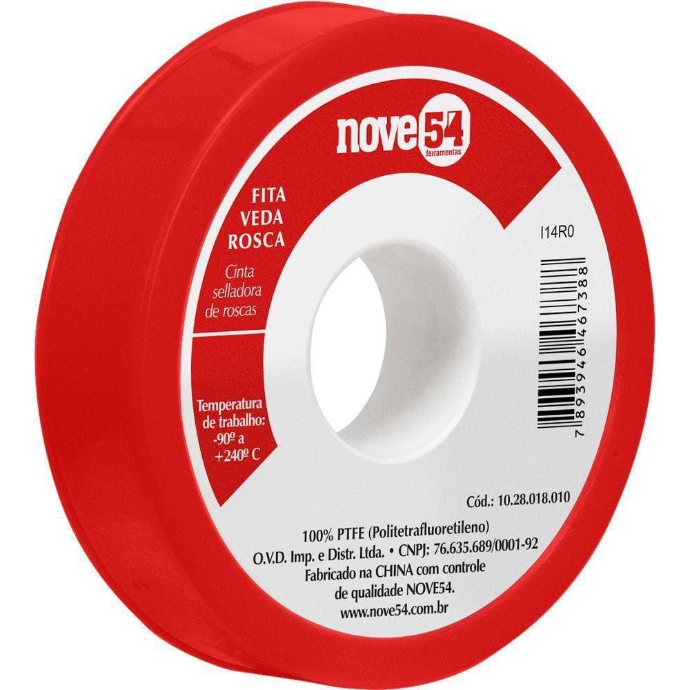 Fita Veda Rosca 18Mmx25M Ptfe Teflon - Nove54