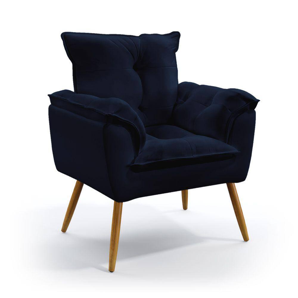 Poltrona Beta / N-025 Veludo Azul Marinho 
