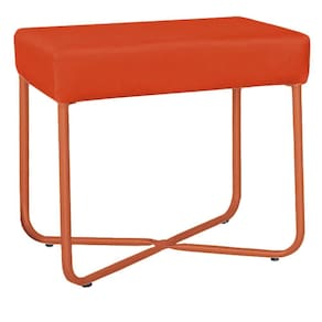 Puff Decorativo Unna Base Bronze Veludo Terracota - Montanaris Decor