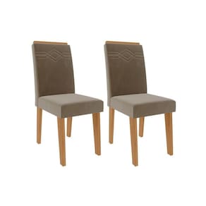 Cadeira Sala De Jantar Taís Kit 2 Un Nature/suede Joli - Cimol