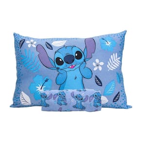 Jogo Lençol Stitch Blue 2 Peças Com Elástico Solteiro Malha