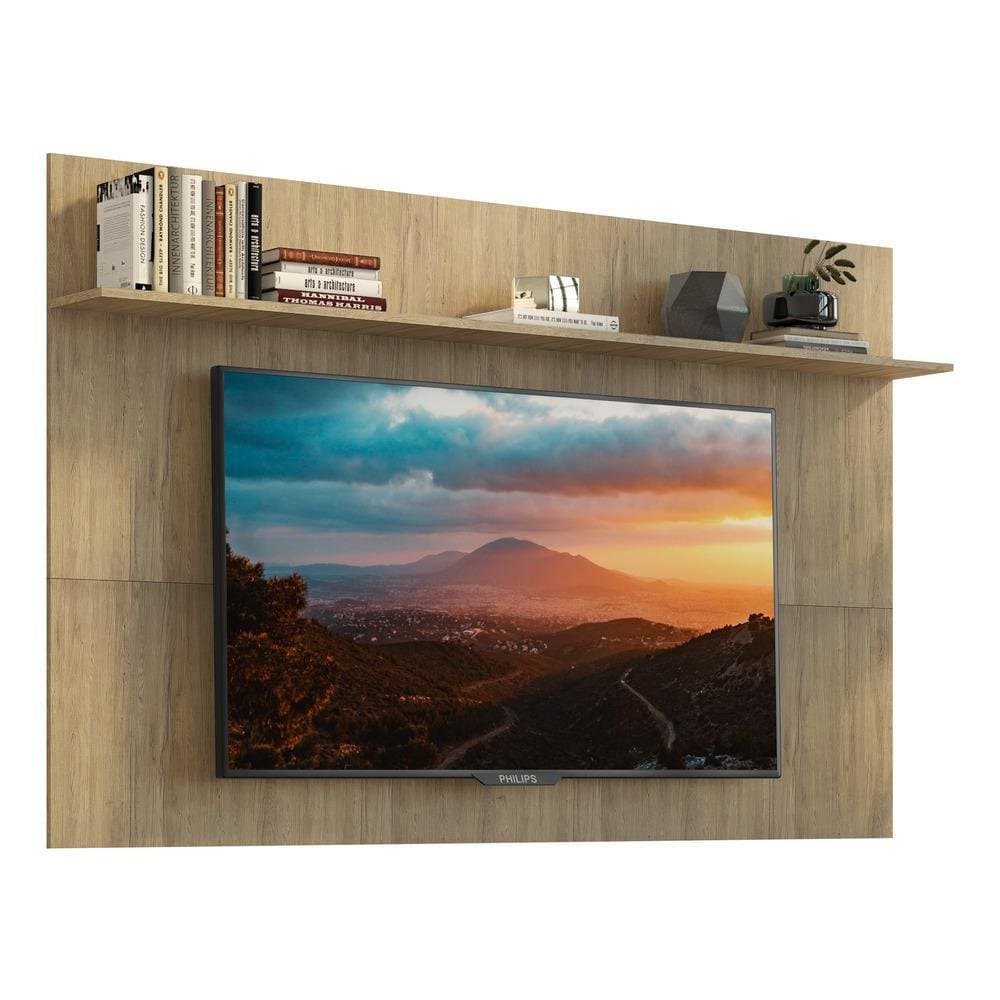 Painel c/ Suporte TV 65&quot; e Prateleira Amsterdã Plus Multimóveis Rustic