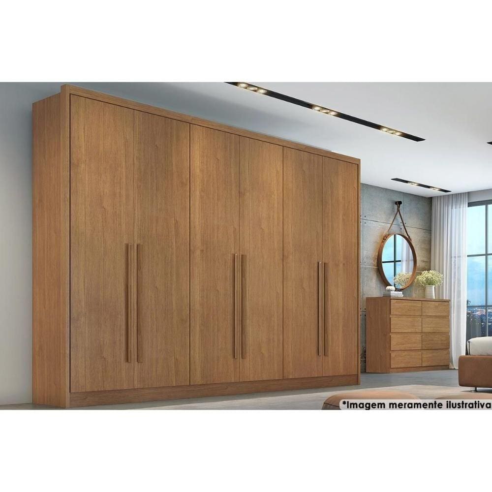 Guarda Roupa Casal 6 Portas E 6 Gavetas Robust Plus Freijo Cumaru - Novo Horizonte