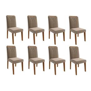 Cadeira Sala De Jantar Nicole Kit 8 Un Savana-suede Joli - Cimol