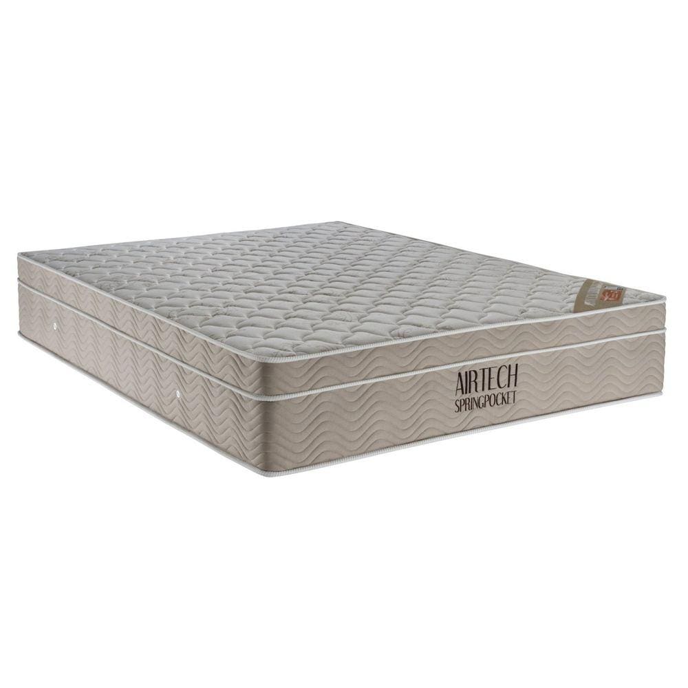 Colchão Viúva Airtech Spring Molas ensacadas Ortobom 128x188x25cm Branco/Bege