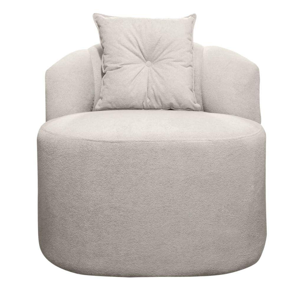 Poltrona Orgânica Plaza Redonda Bouclê Bege SOFA STORE