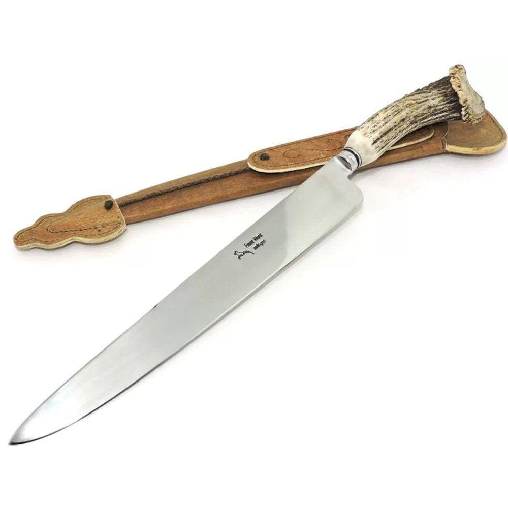 Faca Solingen Franz Wenk, Cabo Cervo c/ Roseta - Lâm - 29 cm.