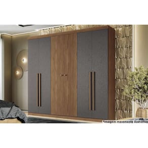 Guarda Roupa 6 Portas E 4 Gavetas Buriti Jatoba-grafitte - Santos Andirá