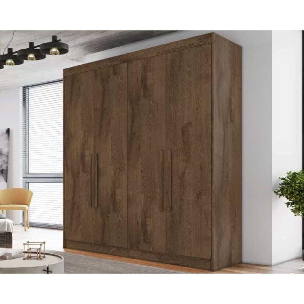 Guarda Roupa 4 Portas 3 Gavetas E Nantes Braúna