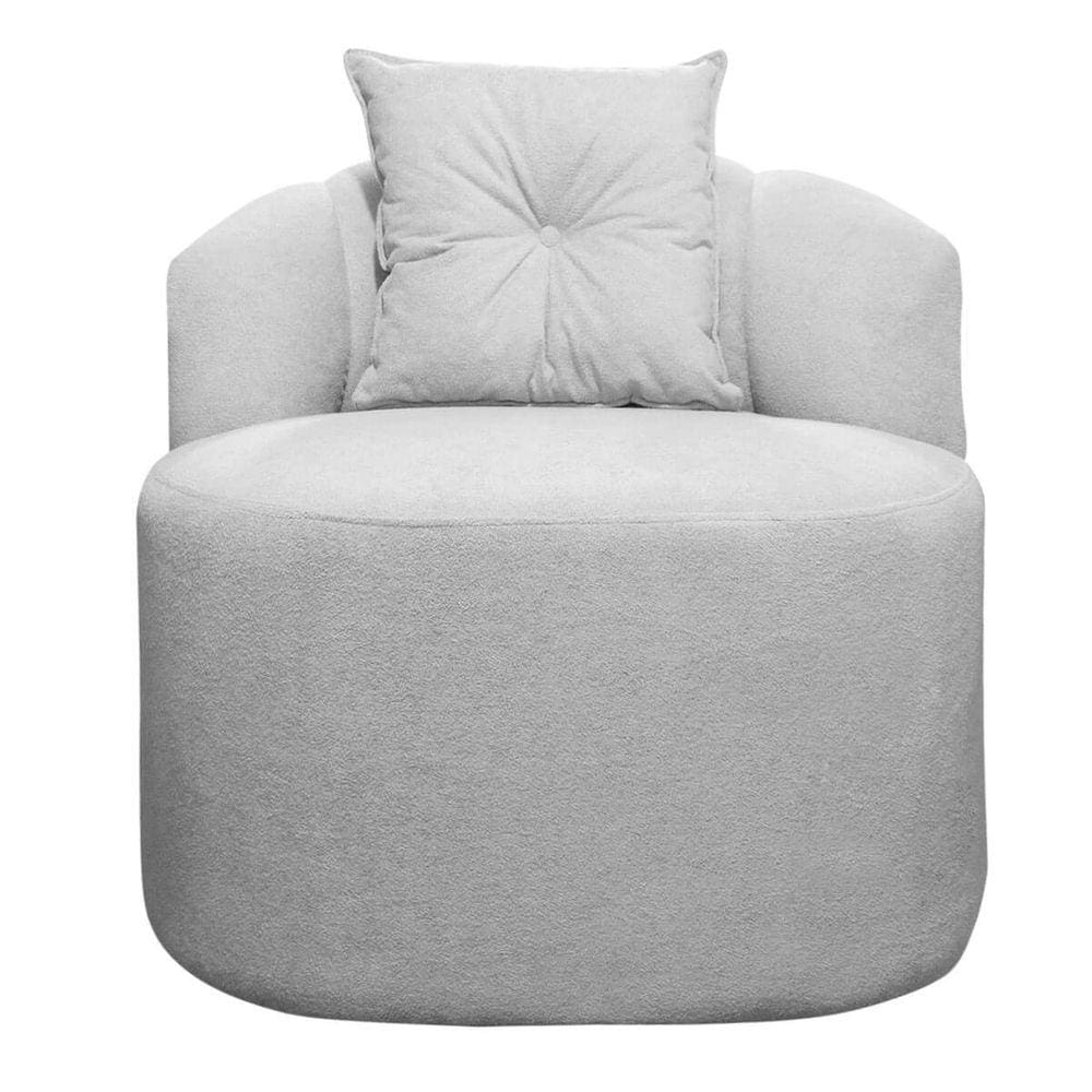 Poltrona Orgânica Plaza Redonda Bouclê Cinza SOFA STORE