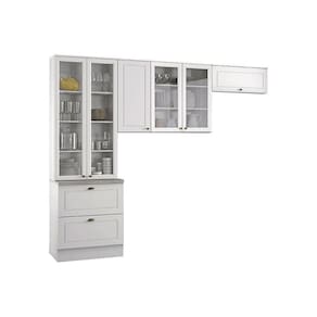 Kit De Cozinha Completa 3 Peças Americana (2 Armários + 1 Paneleiro) Cpt11 Branco - Henn