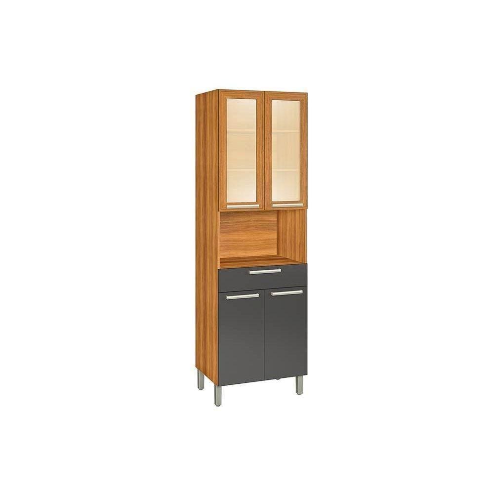 Paneleiro De Cozinha Burguesa 1forno C- 4 Portas Ratan E 1 Gaveta 70cm Freijo-grafite - Nesher