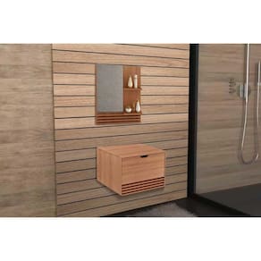 Kit De Banheiro Armário Bn3614 E Balcão Suspenso Bn3613 Pia 60cm Amêndoa Tecno Mobili