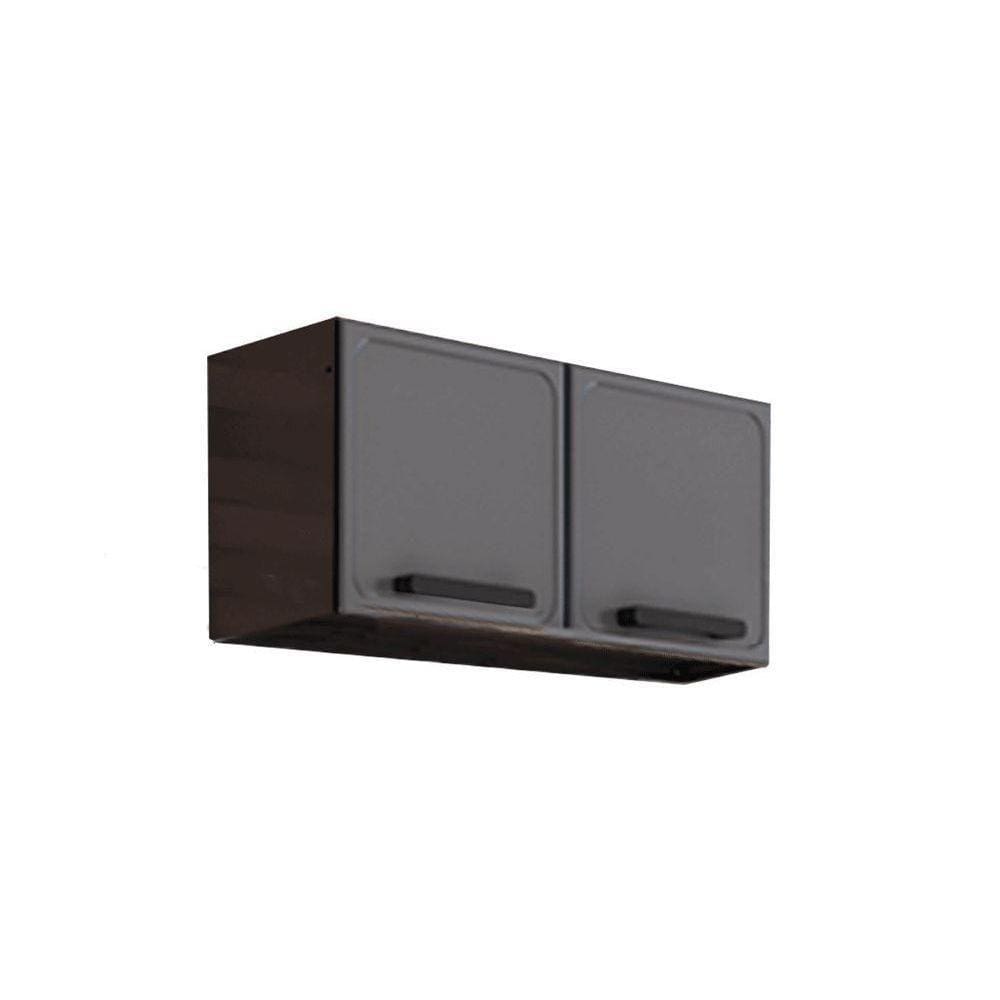 Armário Aéreo Cozinha Modulado Estilo 7004 2 Portas Cinza-grafite - Bertolini