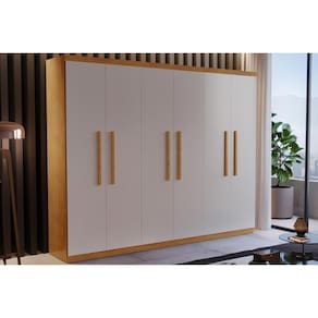 Guarda Roupa Casal 6 Portas E 2 Gavetas Espanha Naturale/off White - Rufato