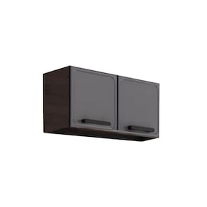 Armário De Cozinha Modulado Estilo 7004 2 Portas Cinza-grafite - Bertolini