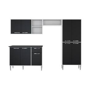 Armário de Cozinha Compacta Multimóveis Xangai Plus FG2840 Branca/Preta