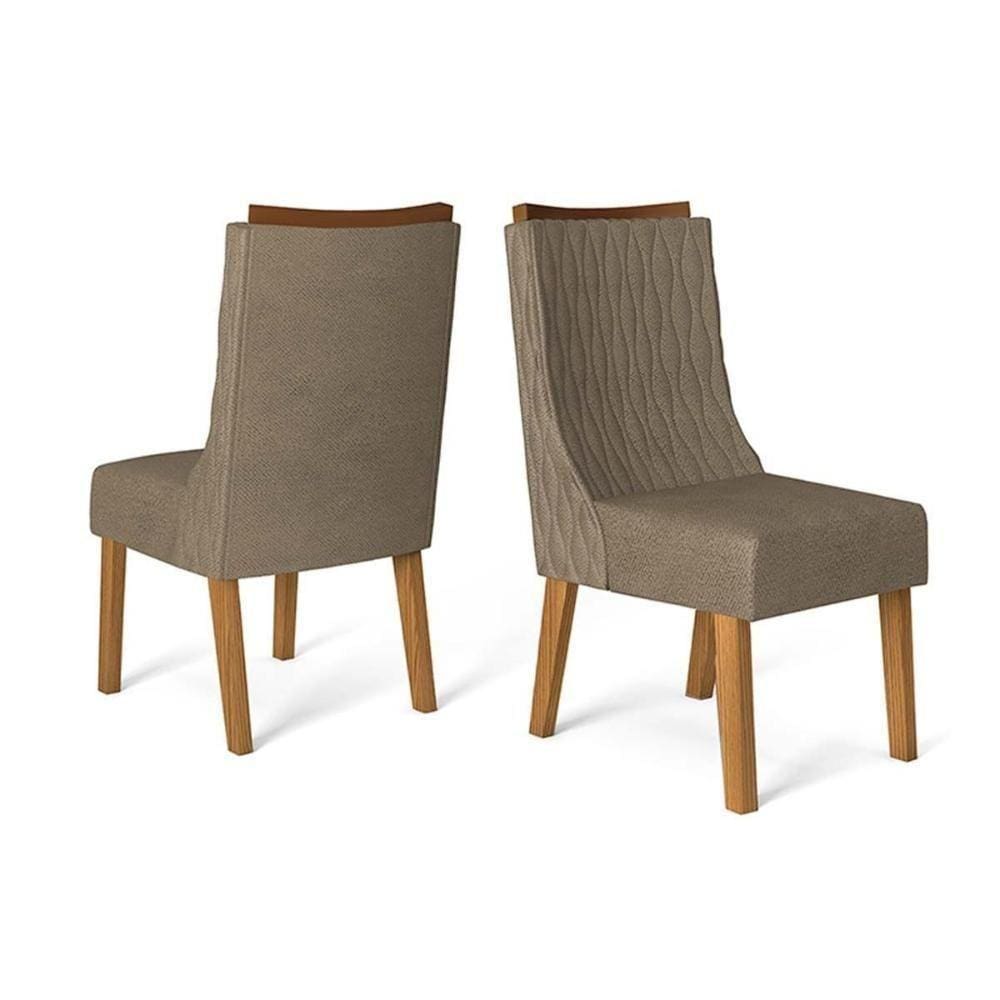 Kit 2 Cadeiras Sala Jantar Jade 2 Un Carvalho Nobre-veludo Pecan - Dj Móveis