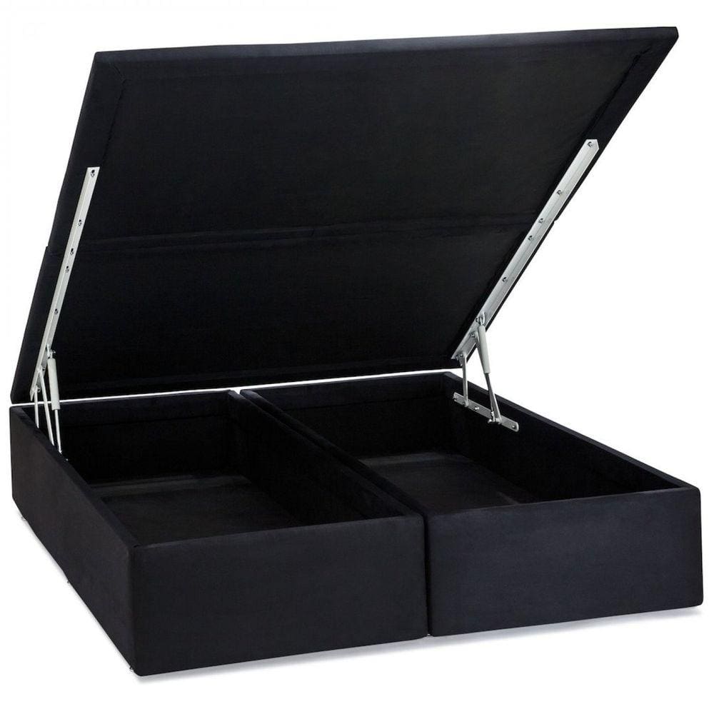 Base Baú Physical Sintético Queen 158x198x39cm Ortobom Preto