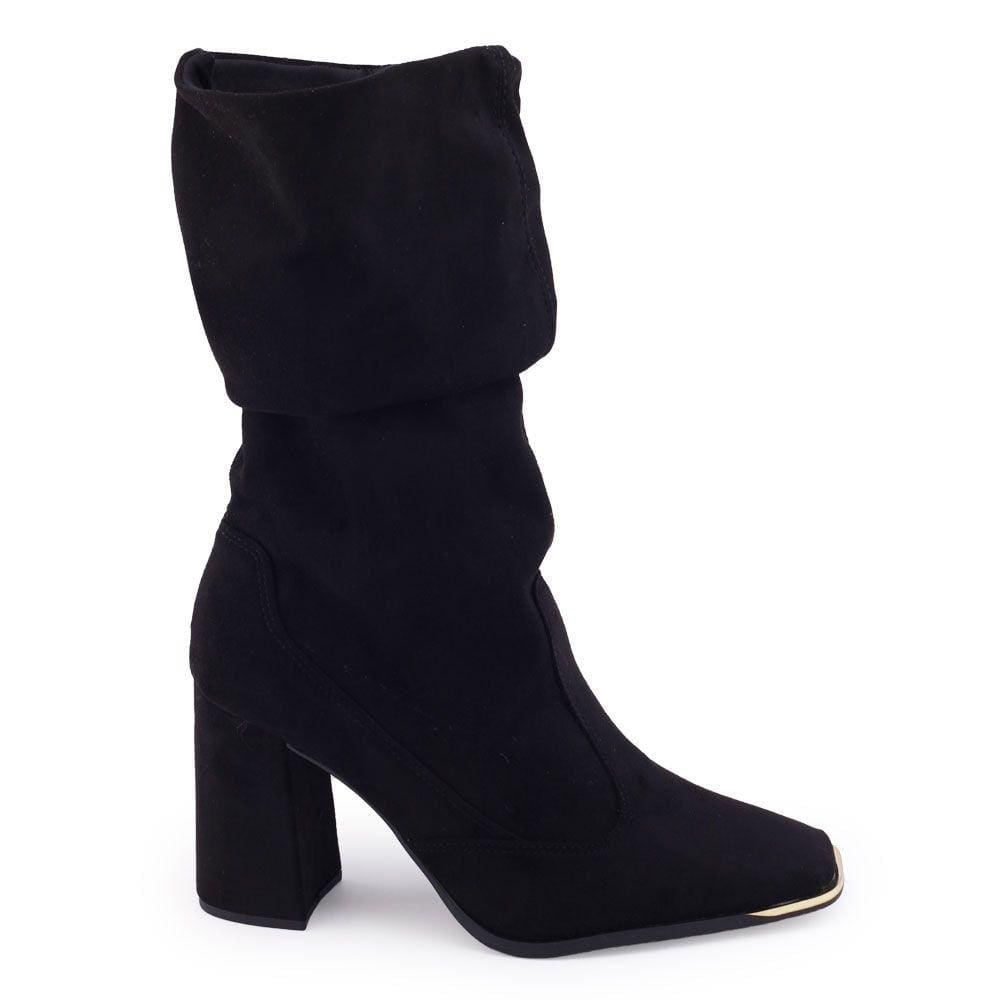 Bota fem Vizzano 3085.205 bloco camurça strech bico quadrado