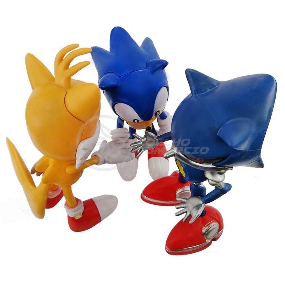 Kit 3 Bonecos Metal, Tails, Sonic 16Cm Videogame 4