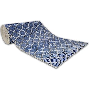 Tapete Passadeira Emborrachada Pvc Antiderrapante 0,65x4,00m Azul Azulejo