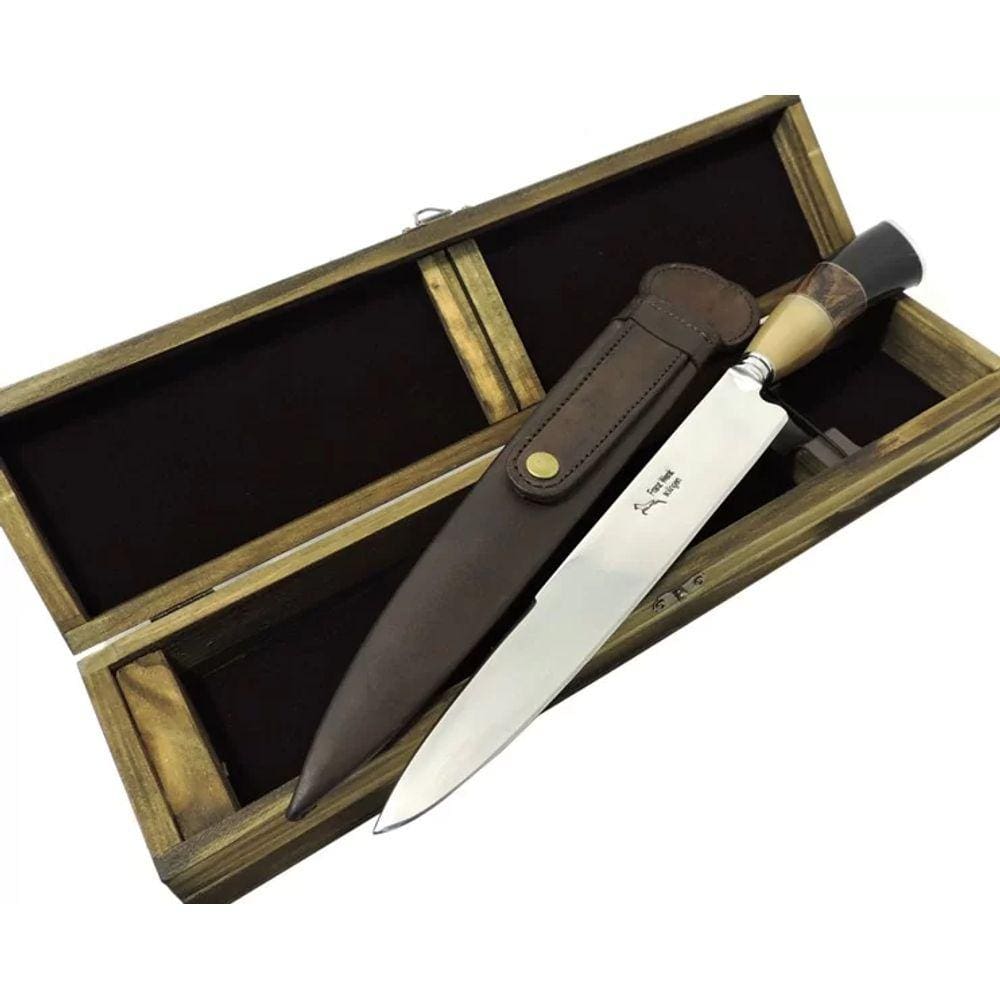 Faca Solingen Aço Carbono, Franz Wenk c/ Estojo - Lâm 24 cm