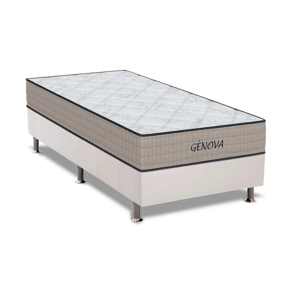 Conjunto Box Solteiro: Colchão Espuma Orthoflex D45 Genova + Base Crc Courano White(88x188)