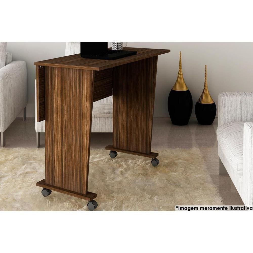 Mesa Multiuso Escritório Dobrável Me4117 C/ Rodízios Nogal - Tecno Mobili